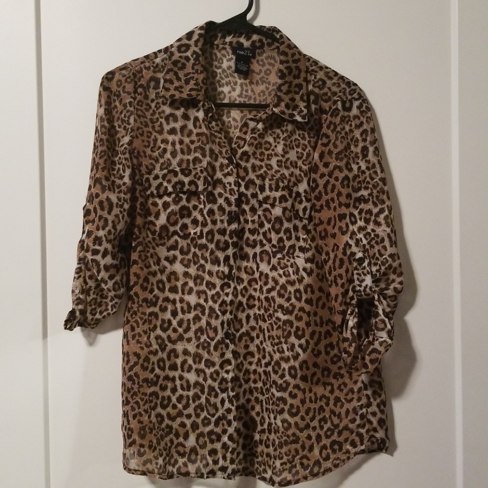 animal print button up